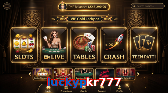 Main screen of Luckypkr777 casino page for PK players