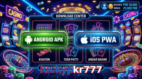 Main screen of Luckypkr777 download page for PK players