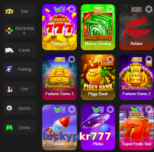 Main screen of Luckypkr777 game page for PK players